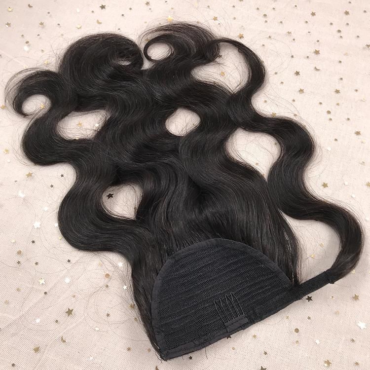 Wholesale Human Hair Body Wave Wrap Around Ponytail Hair Extension