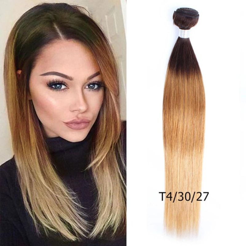 High Quality Straight Hair Weave Brazilian Human Hair Bundles Ombre Remy Human Hair Extension Virgin Hair Weft