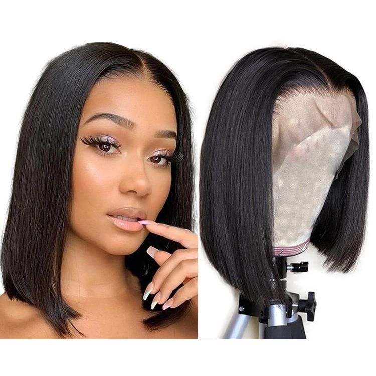 613 Lace Front Human Hair Wig 613 HD Lace Front Wig Transparent Lace Bobo Raw Short Straight Blonde Brazilian Bob Wig