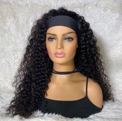 Throw on Headband Half Wig Human Hair 100 Non Lace, Glueless Human Hair Wigs, Headband Wig