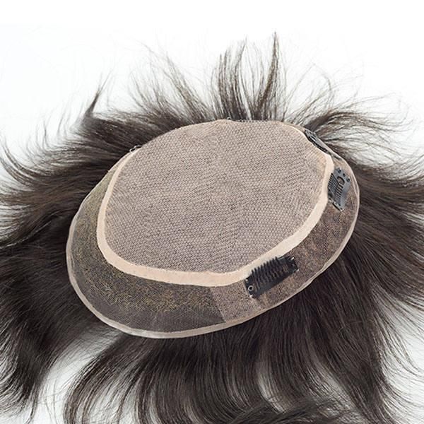 Silk Top Lace Base Natural Hairline Human Hair Replacement System