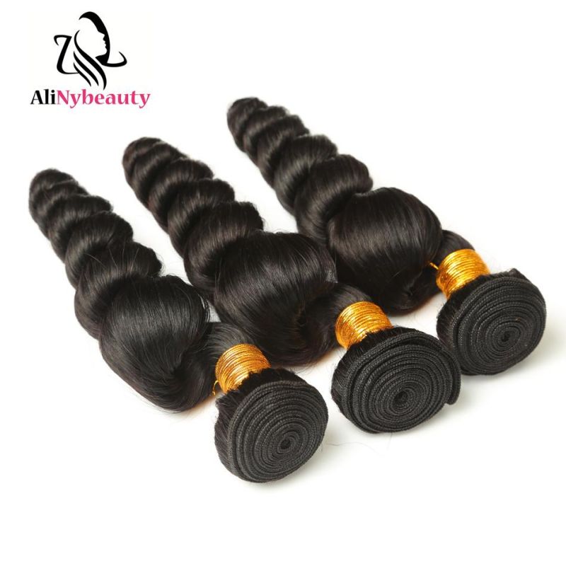 Wholesale Virgin Hair Weave Loose Wave 3 Bundles with Lace Closure Frontal