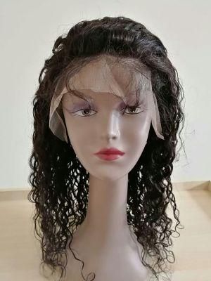 Natural Color Curly Wave Peruvian Human Hair Lace Front Wig