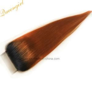 Wholesale Colored Straight Remy Peruvian Virgin Human Hair Lace Ombre Top Closure