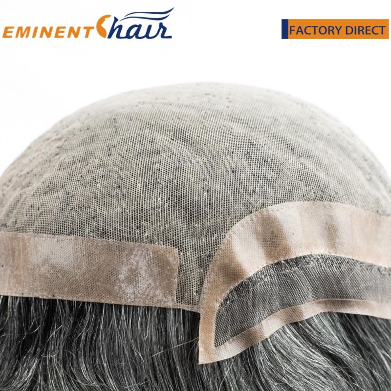 Indian Hair Double French Lace Men′s Toupee