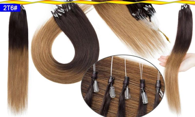 Fish Line Hairpiece Natural Hair Extensions Human Hair Hair Micro Ring Micro Link Micro Loop Hair Extensions