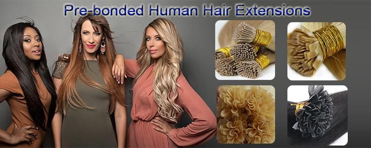 Human Remy Wholesale Unprocessed Pre-Bonded Full Ending I/U/Flat Tip Hair Extensions