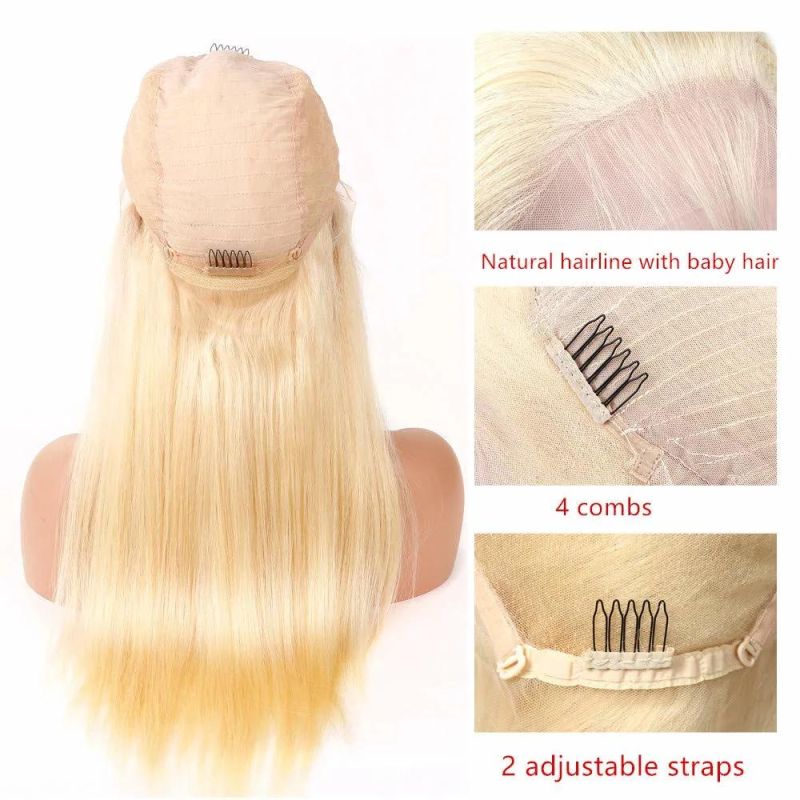 613 Blonde Human Hair Wigs 13X4 Lace Front Wigs for Women Brazilian Straight Human Hair Wigs 12 Inches