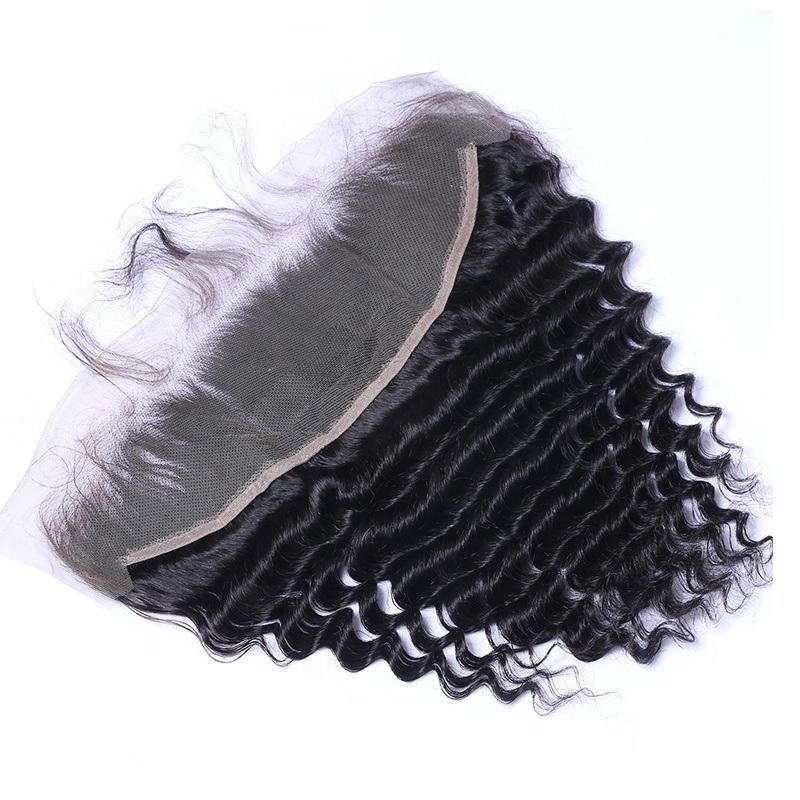 Kbeth 13*4 Lace Frontal Closure Deep Wave Human Hair Femme 8 Inch China Factory Customized Femme Hair Piece Ear to Ear Closures Wholesale