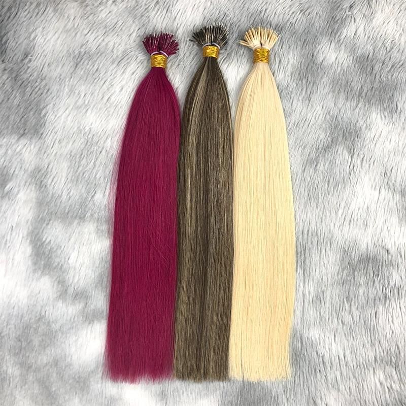 10A Silky Straight Nano Rings Russian Remy Hair Double Drawn Hair Extensions