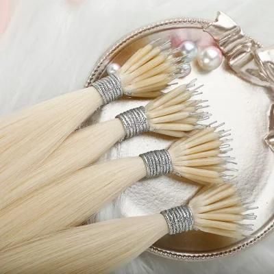 Thick End One Donor Ponytail European Brown Nano Ring Hair Extensions.
