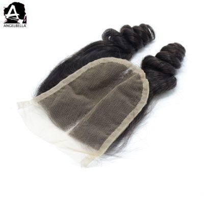 Angelbella Raw Malaysian Lace Closures Loose Funmi 4X4 Remy Hair Closure