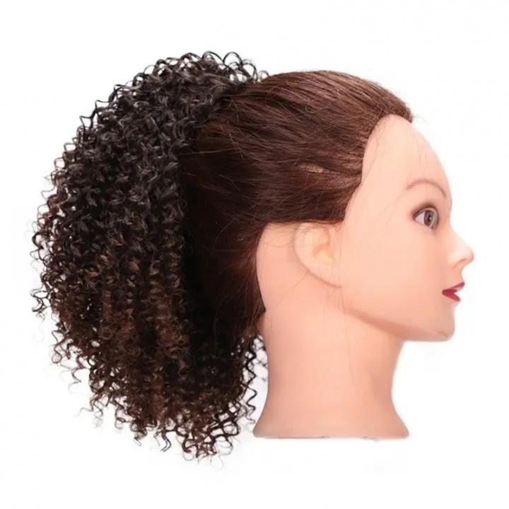 8inch Afro Curly Synthetic Clip in Hair Extension Stretch Mesh Ponytail