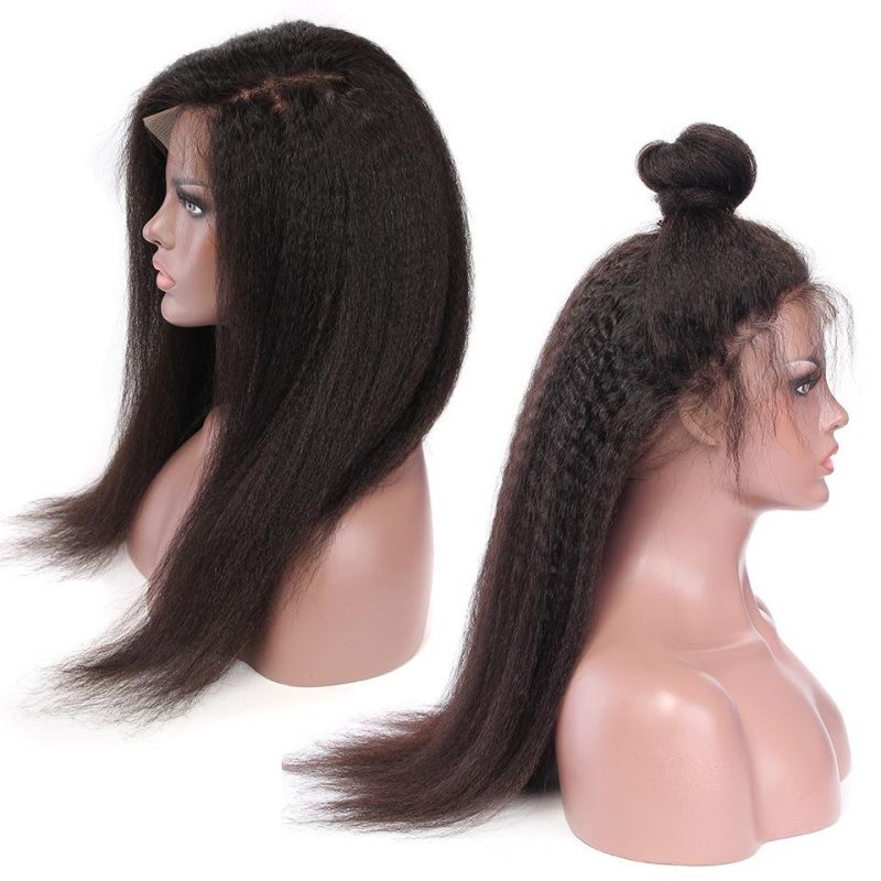Kinky Straight Human Hair Full Lace Wig with Baby Hair