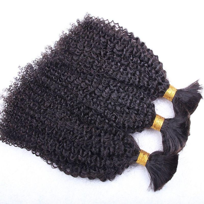 Afro Kinky Curly Brazilian Hair Bundles Braiding Hair Bulk No Weft Long Kinky Curly Human Hair Bulk Remy Hair Extensions