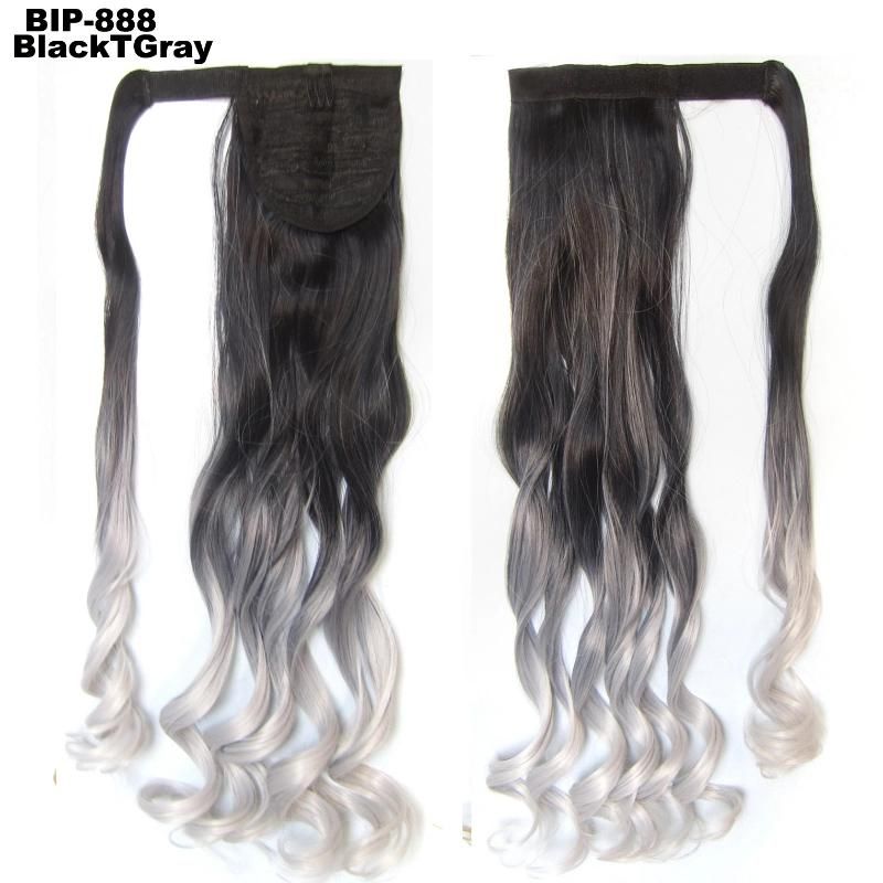 Natural Wavy Synthetic Magic Paste Ponytail Clip in Hair Extension