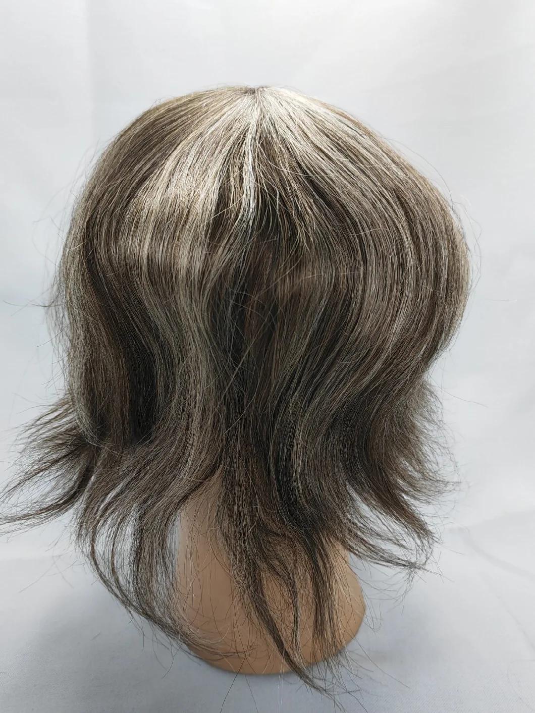 2022 Most Natural Custom Made Clear PU Base Injection Toupee Made of Remy Human Hair