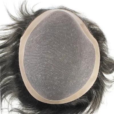 Lw640: Human Hair Fine Mono PU Coating Hair System for Men