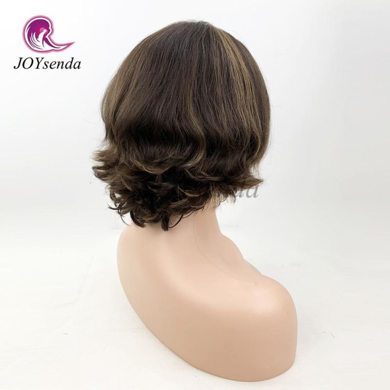 Customized Unprocessed European Virgin Human Hair Short Wavy Jewish Kosher Wigs for White Women