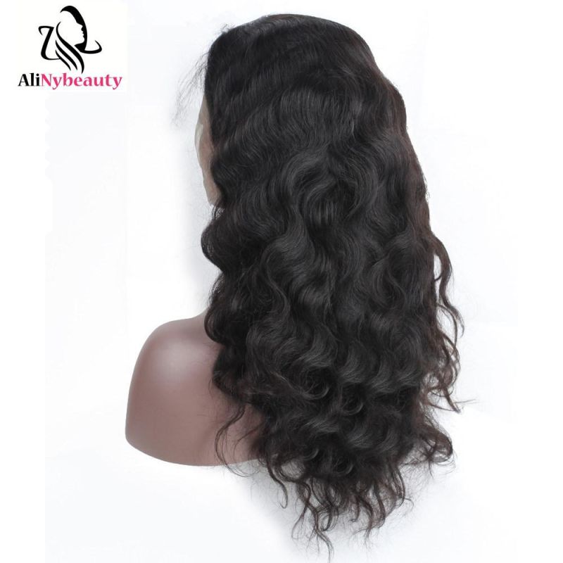 Alinybeauty Long Hair Body Wave Indian Human Hair Full Lace Wig