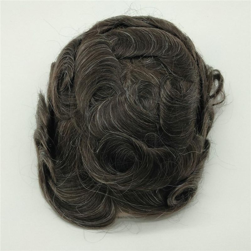 Men Fiber Brazilian Virgin Thin Toupees