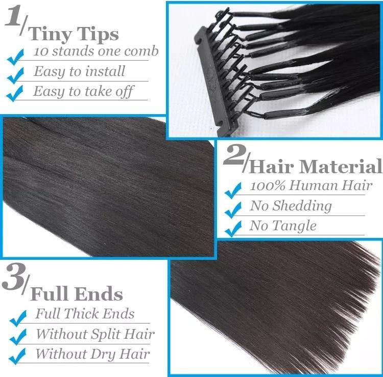 100% Human Hair Feather No Tip Hair Extension