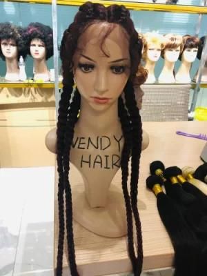 Wholesale Products Hair Synthetic Braided Wigs Lace Front 13 by 4 Lace Frontal Wig