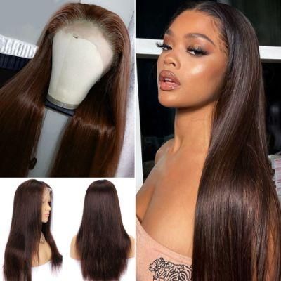 Wholesale Brown Color Straight Hair 13X4 Lace Front Wigs
