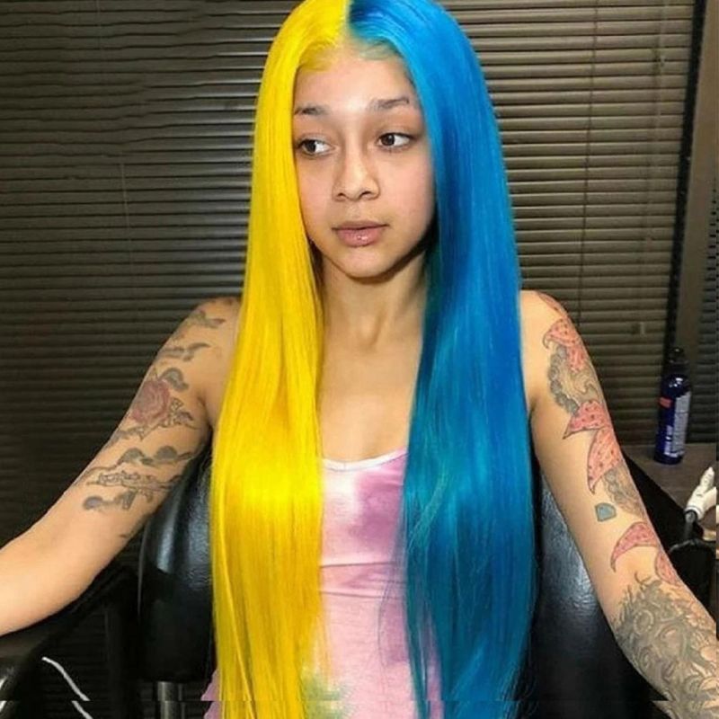 Brazilian Human Hair 613 Lace Frontal Wig Blue Yellow Black Red Straight Lace Front Wig Virgin Lace Wigs for Women Human Hair Colored Wigs