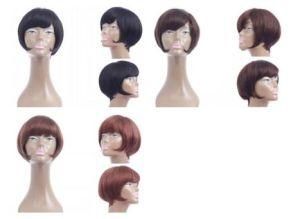 Short Bob Wig with Tail Roll Wig with Bangs