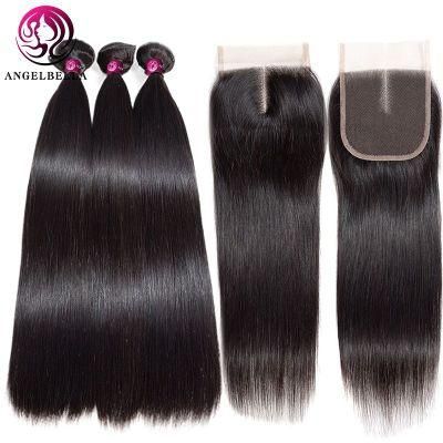 4X4 5X5 13X4 13X6 Naturel Human Hair Blend Bundles with Lace Closure Frontal Set HD Lace Front Closures Straight