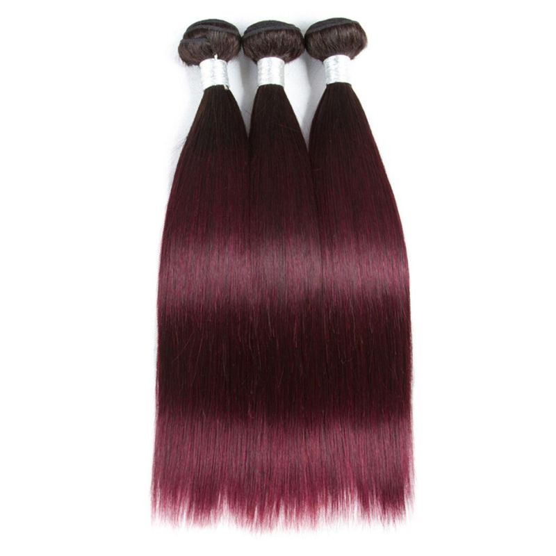 Bundles with Frontal Closure Ombre 99j Bundles with Frontal Blond Ombre Straight Human Hair Bundles with Frontal Lace