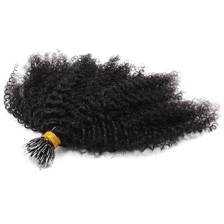 4A 4c Afro Curly Human Hair Micro Loop Human Hair Extension
