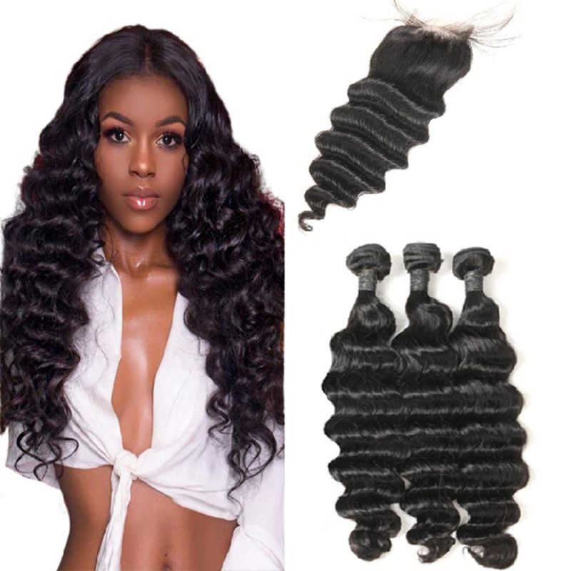 Kbeth Xuchang Hair Product Factory Deep Loose Wave 10A 12A Grade Virgin Brazilian Hair Bundle 100% Human Hair Weave Bundles