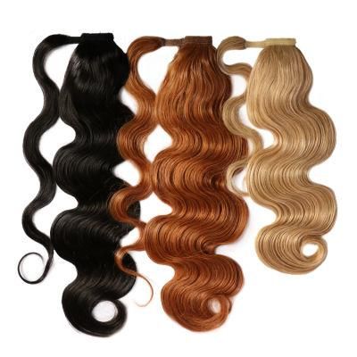 Brazilian Human Hair Clip in Wrap Around Ponytail Extensions