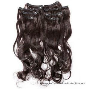 Indian Virgin Remy 7PCS Clip-in Hair Extensions/Ocean Wave Texture