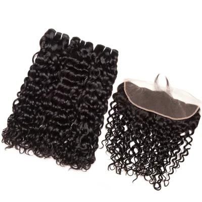 Kbeth Wholesale Deep Wave Bundles with Lace Frontal Closure 100% Virgin Hair Remy Brazilian Human Hair Bundles with Closure