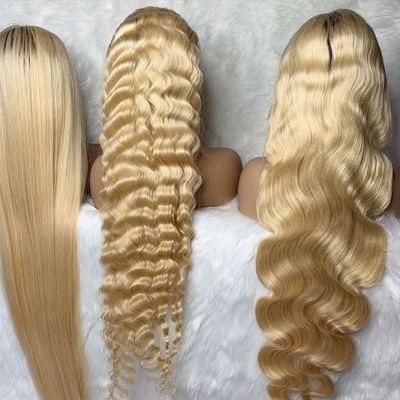 Factory Price 150 Density 13X4 Lace Straight Blonde 613 Transparent Swiss Lace Frontal Wig for Woman