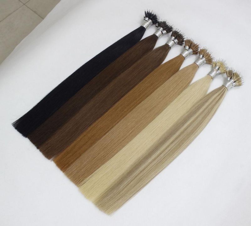 Nano Ring Extensions Brazilian Straight Human Hair Bundles Back Brown Blond Color Remy Human Hair Extensions