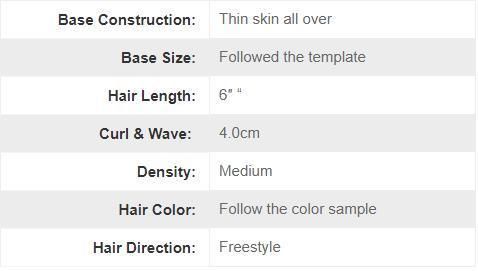 European Hair Dark Brown Thin Skin Natural Hair Systems
