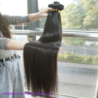 Double Drawn Bone Straight Peruvian 100% Human Hair Extension Cuticle Aligned Virgin Human Hair Wholesale Hair Supplier