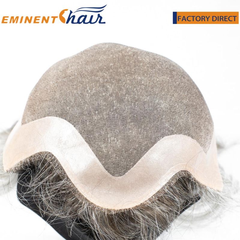All Backwards Toupee Fine Mono with PU and Scallop Ez-on Front Topper