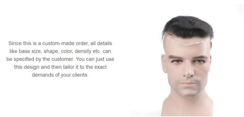 Men′s Full Lace Toupee - High Quality Materials - Custom Made Swiss Toupee Wigs