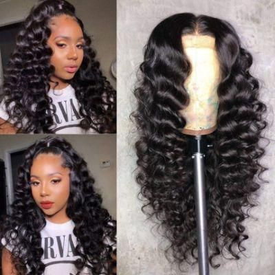 22 Inch 4X4 Lace Front Human Hair Wigs Brazilian Loose Deep Wave Wig