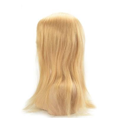 Women&rsquor; S Women Hair Systems French Lace with Clear PU Back Sides Q6 613 Blond Long Hair