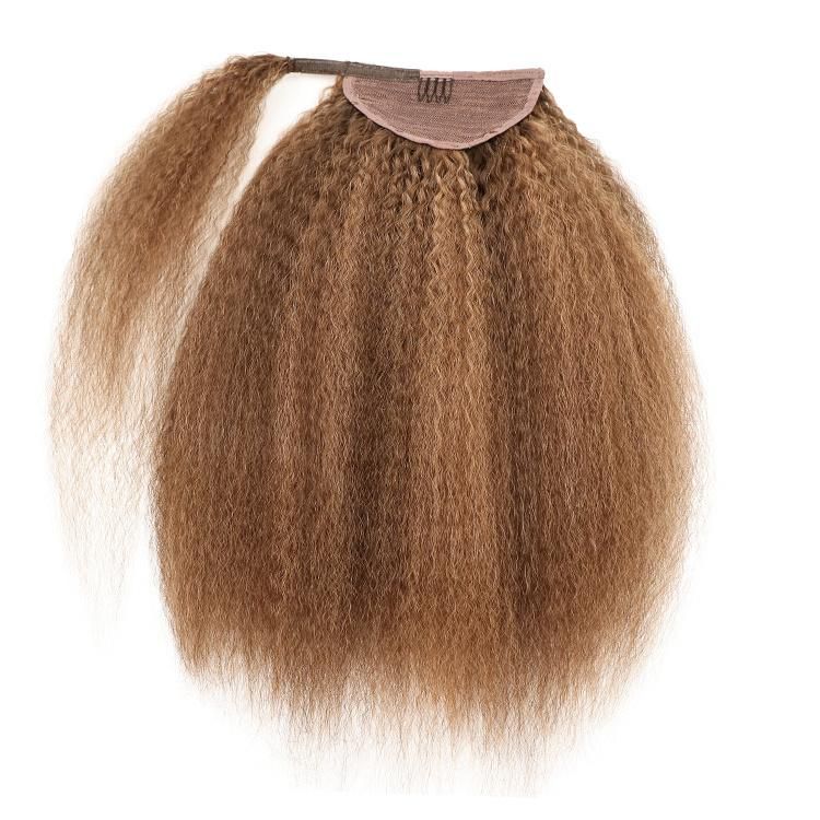 Unprocessed Natural Yaki Kinky Straight Human Hair Ponytail Hair Extension