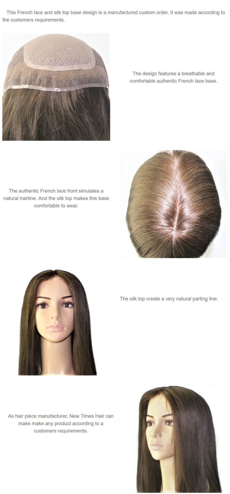 French Lace Silk Top with Perfect Bleaching Knots Front Realistic Human Hair System