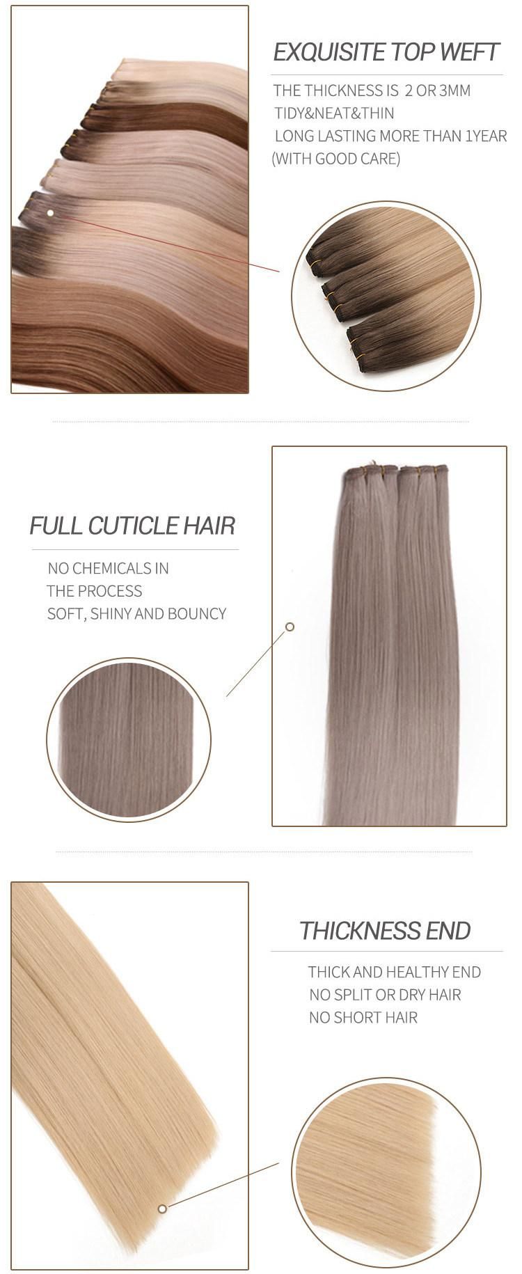 Top Quality Human Hair Extension Double Drawn Hair Weft Hair Extension