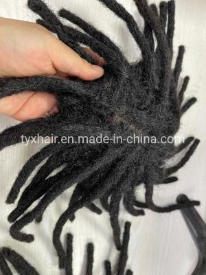 Lace Base Hair 0.8cm Width 8 Inch 100% Real Human Hair Dreadlock Toupee for Men