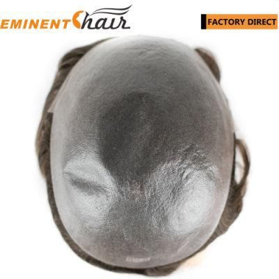 V Looped Natural Hairline Human Hair Men&prime;s Skin Hair Replacement